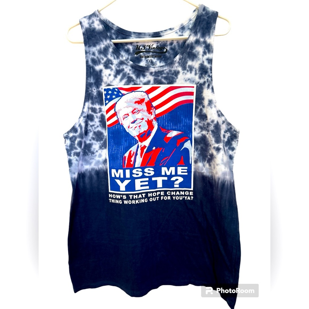 President Donald Trump U.S. Vintage Graphic Tie Dye Tank Size XL Unisex